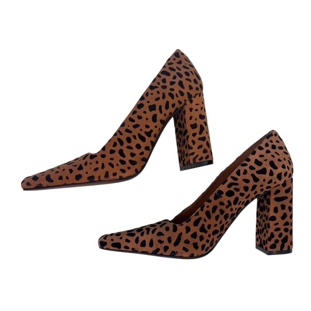 Top Shop Women's Cheetah Leopard Animal Print Heel Pumps Pointed‎ Toe Shoes SZ 6